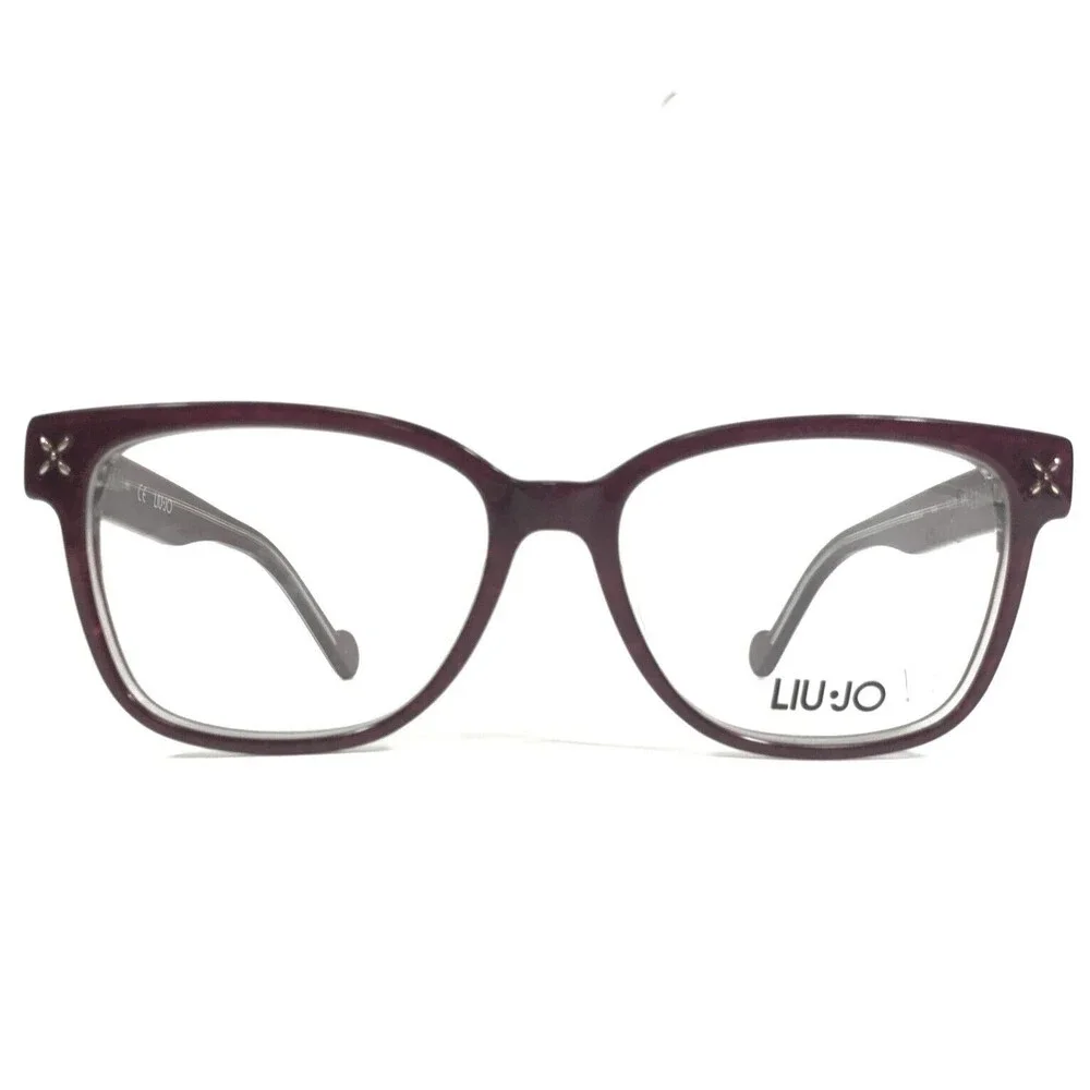 Liu Jo Eyeglasses Frames LJ2650 609 Burgundy Purple Denim Print Gold 52-15-135